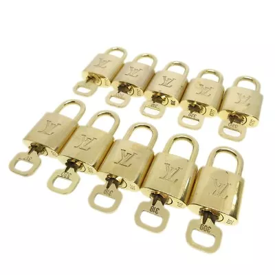 Louis Vuitton Padlock & Key Bag Accessories Charm 10 Piece Set Gold 52079 • $218