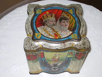 1902 Victoria King Edward VII & Queen Alexandra Wilhelm II Keens Mustard Tin • $349.99