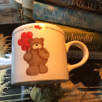 £14.37 • Buy Hearts Brown Teddy Bear Coffee Mug Cup You Mean Everything To Me, Holds 16 Oz
