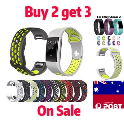 $3.99 • Buy For Fitbit Charge 2 Bands Replacement Sport Strap Band Soft Silicone Adjustable 