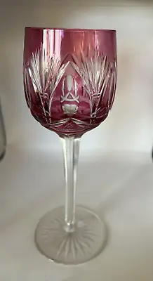 Vintage Bohemian Crystal  Crystal Wine Goblet Wine Glass 7.5 • $44.95