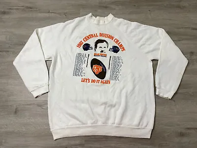 Vintage 1987 Chicago Bears Mike Ditka Central Division Champs Sweatshirt 80s XL • $60