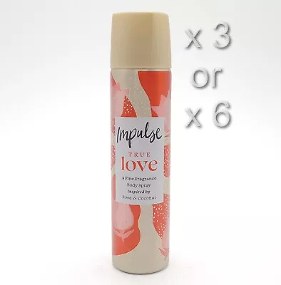 Impulse True Love Body Spray Fragrance 75ml 3 Or 6 Pack • £9.49