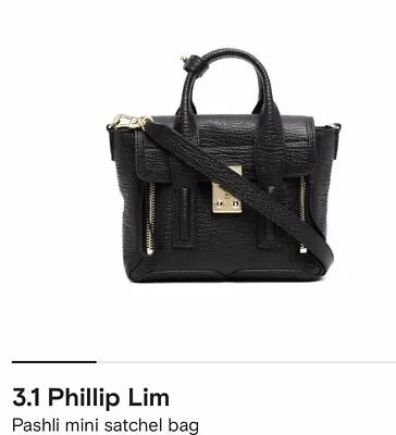 3.1 Philip Lim Pashli Black Mini Satchel Crossbody Bag • $88