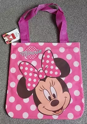 Disney Minnie Mouse Children's Shopping Tote Bag Shoulder Bag With Zip New • £7.99