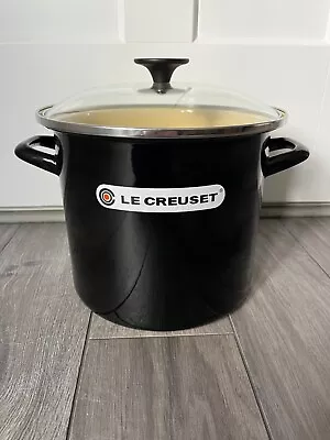 Le Creuset 8 Qt Stock Pot Glass Lid Black Onyx Nwt • $99.99