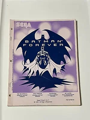 1995 Sega Batman Forever Pinball Manual  W/ Bonus Flyer • $35