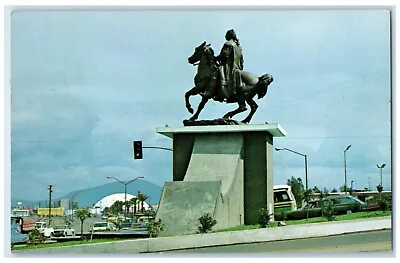 C1950's Don J M Morelos Y Pavon Statue Agua Caliente Race Track Mexico Postcard • $14.98