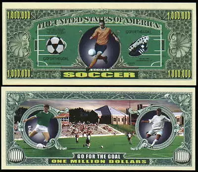 Lot Of 25 Bills - Soccer Million Dollar Novelty Bill • $7.49