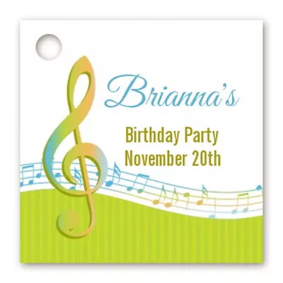 Musical Notes - Personalized Birthday Party Card Stock Favor Tags - Set Of 20 • $7.25