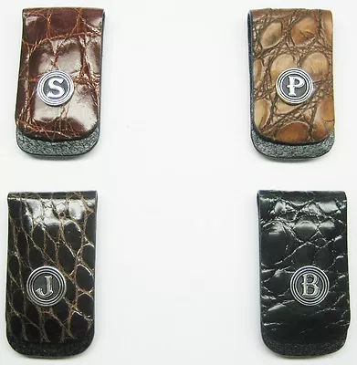 $93.26 • Buy Genuine Alligator Money Clip Silver 925 Initials Magnetic Closure 9 Colors U.s.a