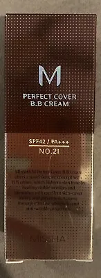 MISSHA M Perfect Cover BB Cream #21 Light Beige SPF 42 - 20 ML - USA SHIP • $6.99