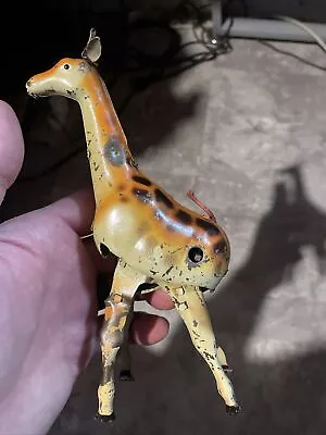 Vintage Tin Litho Wind Up Giraffe Works No Key • $50