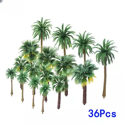 1SET HO/OO Scale Palm Tree Miniature Sandy Beach Plants Outdoor Scenery Model • $15.62