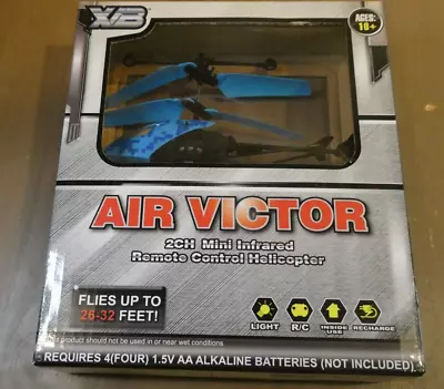 Air Victor 2CH Infrared Remote Control Mini Helicopter Flies To 32 Feet Blue • $17.99