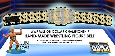 WWF Hand-Made Ljn Scale Million Dollar Style Championship Wrestling Figure Belt • $8.50
