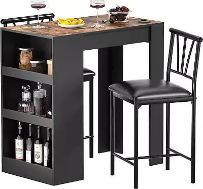 Small Bar Table And Chairs Tall Kitchen Breakfast Nook With Stools/Dining Set... • $181.99