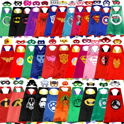 Superhero Capes Costume Cape & Mask Kids Girls Boys Spiderman PJ Mask Paw Patrol • $14.59
