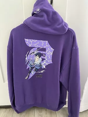 Primitive X Naruto Hoodie Mens Large Purple Sasuke Uchiha Sweatshirt Logo • $60