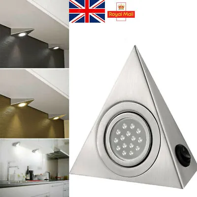 LED Mains Triangle Under Cabinet Lights Cupboard Kitchen Counter Downlight Light • £6.99