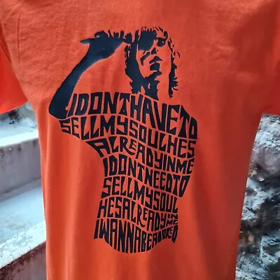 Ian Brown Lyrics Graphic Orange Tee T Shirt I Wanna Be Adored Stone Roses  • £13.99