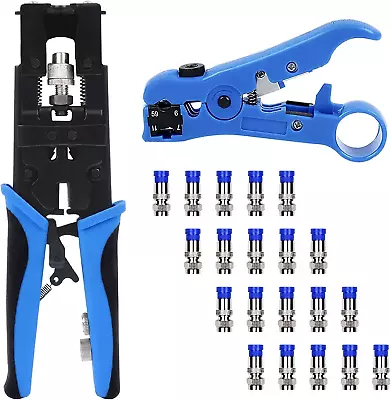 Delgada Multifunctional Coax Compression Connector Crimper Kit With 20 F Connect • $39.12