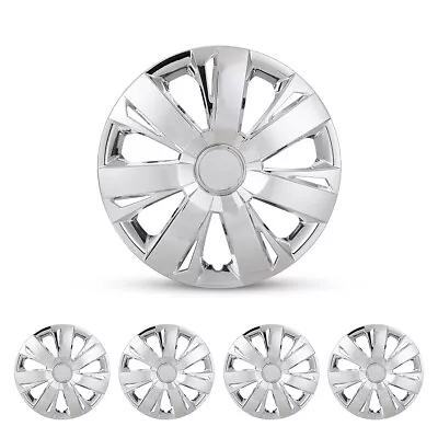 14  Set Of 4 Chrome Wheel Covers Snap On Full Hub Caps Fit R14 Tire & Steel Rim • $43.99