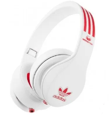 Adidas Originals By Monster Over-Ear Headphones White-Red / NEW • $129