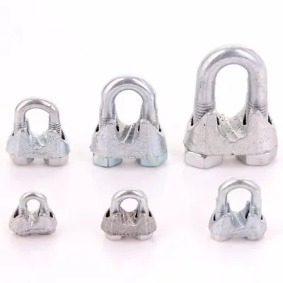 £3.70 • Buy SMALL - LARGE METAL ROPE CLAMPS 3/5/6/8/10/12mm Wire/Cord/Cable U Bolt Fixing