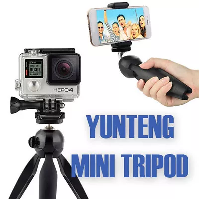 YUNTENG YT-228 Mini Selfie Tripod For Camera/GoPro/Smartphone W/Phone Mount  • $16.95