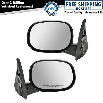 Folding Manual Side View Mirrors Left & Right Pair Set For 98-03 Dodge Ram Van • $60.33