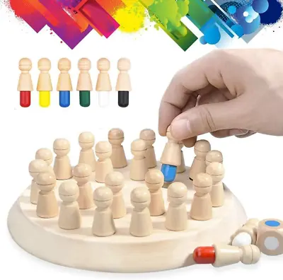 Gifts For Kids-Wooden Memory Chess Board Game: Color Memory Matching Brain  Game • $24.99