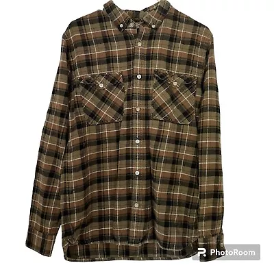 Everlane Brushed Flannel Button Down Shirt Green Plaid Mens Size M Long Sleeve • $25