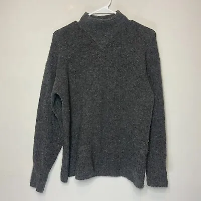Everlane Women XS Mock Neck Sweater Wool Yak Blend Long Sleeve Pullover Gray • $34.99