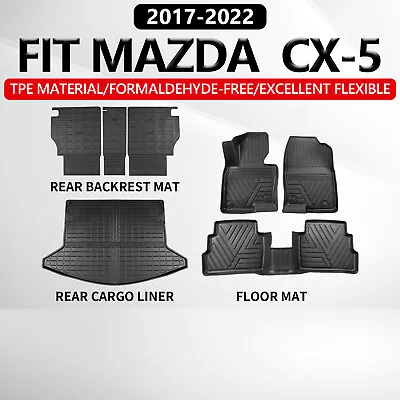 Fit 2017-2022 Mazda CX-5 Cargo Mat Backrest Mats Floor Mats Trunk Liners TPE • $149.99