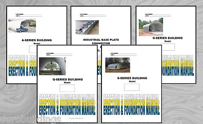 Duro Steel Arch CD Building Erection Manuals All 5 Models Evaluate Const. Costs • $5.50