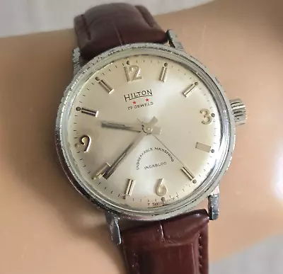 Vintage HILTON Men's Manual Winding Watch AS 1950 17Jewels Swiss 1960s • $149