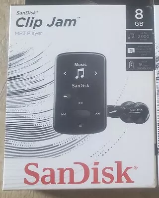 SanDisk 8 GB Clip Jam MP3 Player Black New In Box Factory Sealed • $34.99