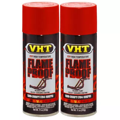 VHT Paint SP109(2-PACK); FlameProof 11oz Aerosol Flat Red 1300�F-2000�F • $36.04