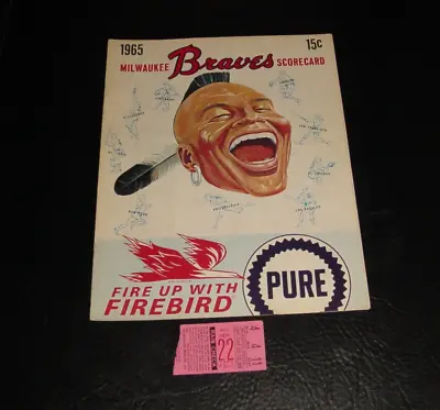 Ticket Stub AND Scored Program From The Last Milwaukee Braves Game In Milwaukee • $699.98