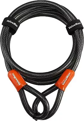 ValueMax Bike Lock Cable Disk Lock 7FT Braided Steel Cable PVC Double Looped End • $19.99