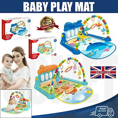 Gym Play Mat Baby Newborn Kid 3 In1 Fitness Music Lay Fun Piano Boy Girl Playma • £15.29