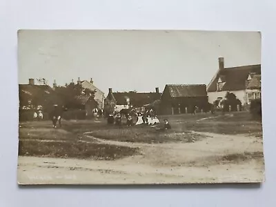 Children On The Village Green Wicken Cambridgeshire Real Photo Postcard 1910s • £10