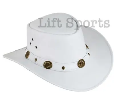 New Men's White Stylish Cowboy Hat Western Original Genuine Cow Hide Leather • $28.99