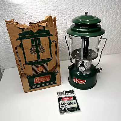 Vintage Coleman 220 F195 Gas Double Mantle Lantern Original Box (Worn) 1968 (c) • $49.99