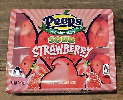 Peeps Sour Strawberry Flavored Marshmallows 10ct 3oz In Hand Fast Ship Rare New • $14.35