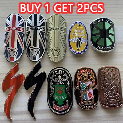 Metal Bike Head Badge BMX Decals Bicycle Fixed Gear Tube Frame Stickers Decals • $12