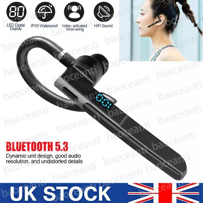 Wireless Bluetooth Headset Mobile Phone Hands Free Earpiece For Samsung IPhone • £10.95