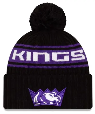 New Era Sacramento Kings NBA21 Pom Knit Beanie Hat Black 60143854 • £26