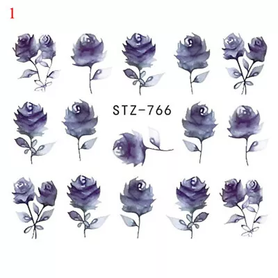 Nail Art Sticker Flower Decals Fancy Pattern Design Watermark Slider Decoration • $0.72